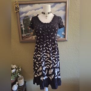 Killstar Bat Print Babydoll Dress